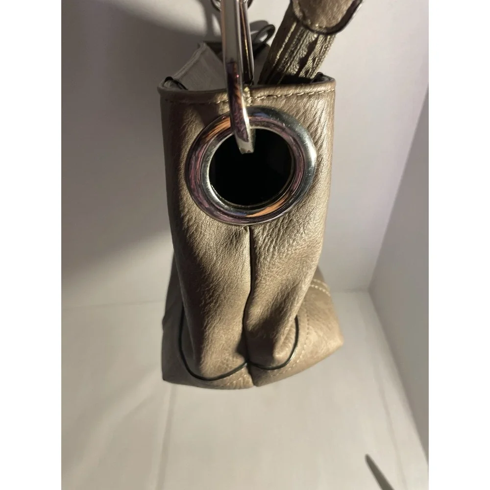 🟡Taupe Faux‎ Leather Shoulder Bag, Minimalist Hobo Purse, Every Day Casual Bag